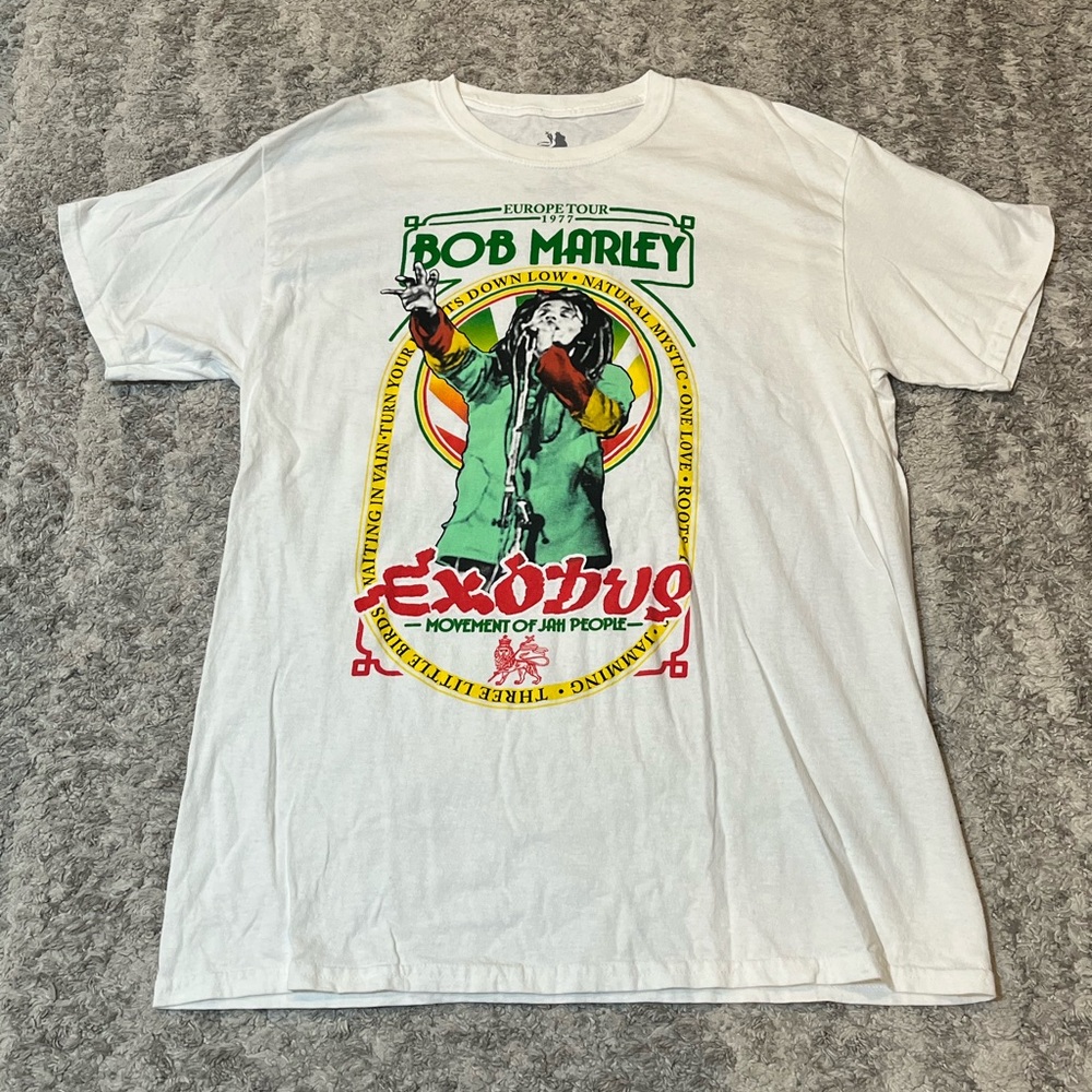 Bob Marley Europe Tour
1977 Exodus Cotton T-Shirt
Mens Large used